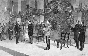 1885 Prints: Prince Albert Victor at the Cutlers Hall, Sheffield