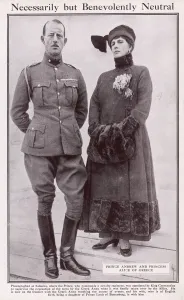 Exile Prints: Prince Andrew of Greece, with his wife, Princess Alice, daug