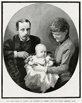 Infants Prints: Prince Leopold & Princess Helena with infant Princess Alice