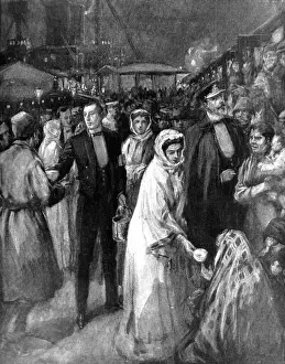 December Prints: Prince and Princess Louis of Battenburg feeding rescued emig