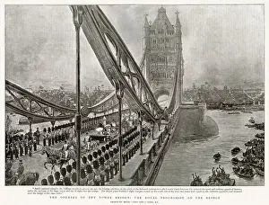 Opens Prints: The Prince and Princess of Wales (later Edward VII and Alexandra of Denmark) going over the bridge