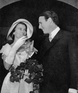 Bride Prints: Prince Sadruddin Khan and Nina Dyer on their wedding day