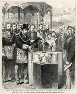 Laying Prints: Prince of Wales laying Truro Cathedral foundation stone