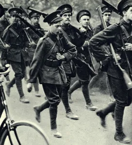 Abdication Prints: Prince of Wales during a march 1913