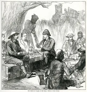 Resting Prints: Prince of Wales in Nepal Terai, shooting bears 1876