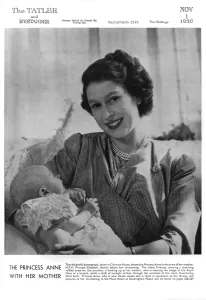 Smiling Prints: Princess Anne and her mother, 1950