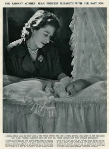 1949 Prints: Princess Elizabeth with her baby Prince Charles