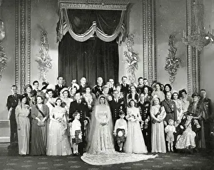 20th Prints: Princess Elizabeth and Philip Mountbatten - Wedding Photo