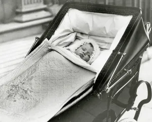 Queen Elizabeth II Prints: Princess Elizabeth in her pram