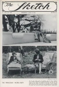 Knitting Prints: Princess Elizabeth & Princess Margaret knitting