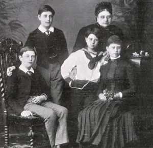 Adelaide Prints: Princess Mary Adelaide of Cambridge with four children