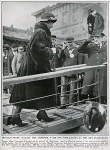Biarritz Prints: Princess Mary disembarking at Calais, 1922