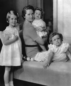 Sweden Prints: Princess Sibylla of Sweden with her daughters