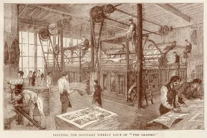 1881 Prints: Printing the original weekly newspaper The Graphic. Date: 1881