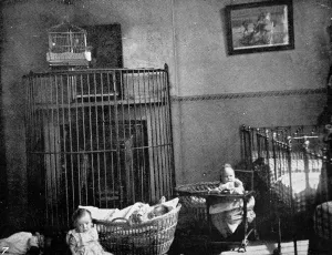 Born Prints: Prison babies in chairs and cots in the day nursery