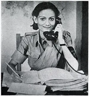 Wwii Prints: Private Begum Pasha Shah, nineteen-year-old daughter of Mr