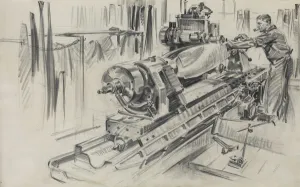 1943 Prints: Propellers for Britains Warplanes: Machining the Blades