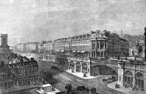 Church Prints: Proposal for a viaduct in Holborn, London, 1861