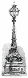 Cast Prints: Proposed design published in The Illustrated London News for the cast-iron decorative street lamps that would align