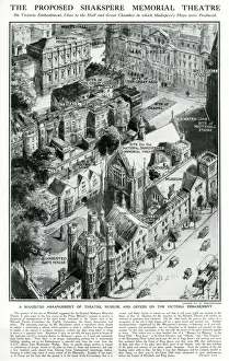 Building Prints: Proposed site of Shakespeare Memorial Theatre in London 1924