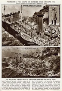 Piece Prints: Protecting crews from burning oil by G. H. Davis