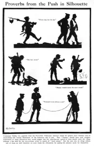 Silhouettes Prints: Proverb from the Push in Silhouette by H. L. Oakley