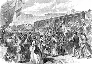 Berlin Prints: Prussian Dragoons leaving Berlin; Franco-Prussian war, 1870