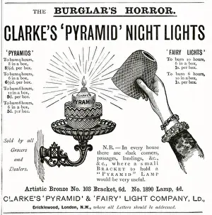 Mark Prints: The Pyramid Night Lights, bronze bracket wall holder that burned for nine hours