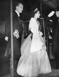 Queen Elizabeth II Prints: The Queen and Duke of Edinburgh arrive at Ethiopian Embassy