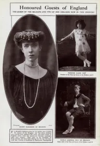 Tiara Prints: Queen Elizabeth of Belgium and two of her children, WW1