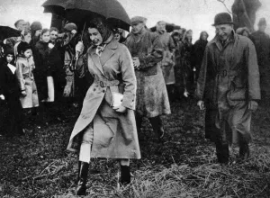 1959 Prints: Queen Elizabeth II at the Badminton horse trials, 1959