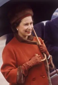 Queen Elizabeth II Prints: Queen Elizabeth II greets the Aga Khan