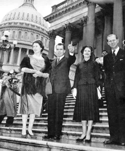Washington Prints: Queen Elizabeth II North America visit - with Nixon, 1957