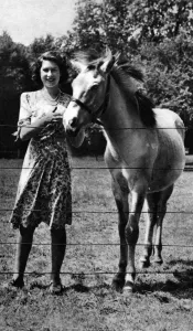 Queens Prints: The Queen as a girl with a pony