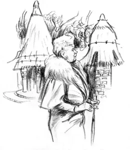 Cottages Prints: Queen Mary at the Chelsea Flower Show