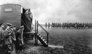 Carried Prints: Queen Mary inspecting troops