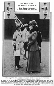 Roles Prints: Queen Mary inspects the Womens Land Army, WW1