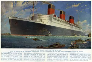 Steamships Prints: Queen Mary Ocean Liner