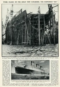 Money Prints: Queen Mary Ocean Liner, suspended
