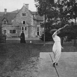 Spain Prints: Queen of Spain playing tennis