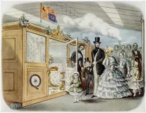 Queen Victoria Prints: Queen Victoria and family entrain for Scotland
