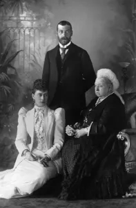Photographic Prints: Queen Victoria with King George and Queen Mary, 1893