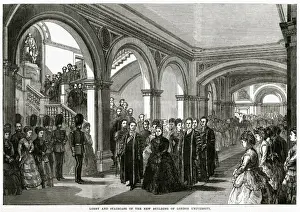 University Prints: Queen Victoria opens new building of London University 1870