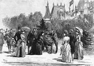 Manor Prints: Queen Victoria planting a tree at Waddesdon Manor, 1890