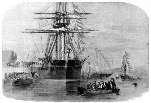 August Prints: Queen Victoria visiting HMS Resolute, Cowes, 1856