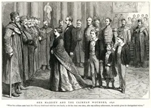 Majesty Prints: Queen Victoria visiting wounded Crimean soldiers 1856