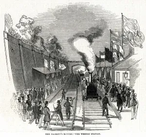 Early Prints: Queen Victoria at Weedon railway station, Northamptonshire