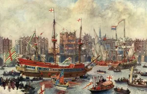 Queens Prints: A Queens Ship in the Pool in the Sixteenth Century
