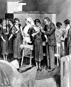 2004 Prints: Queuing for vaccinations