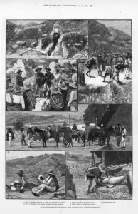 1891 Prints: Quicksilver mining in Guadalcazar, Mexico, 1891